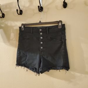 Black High Waisted Shorts American Eagle